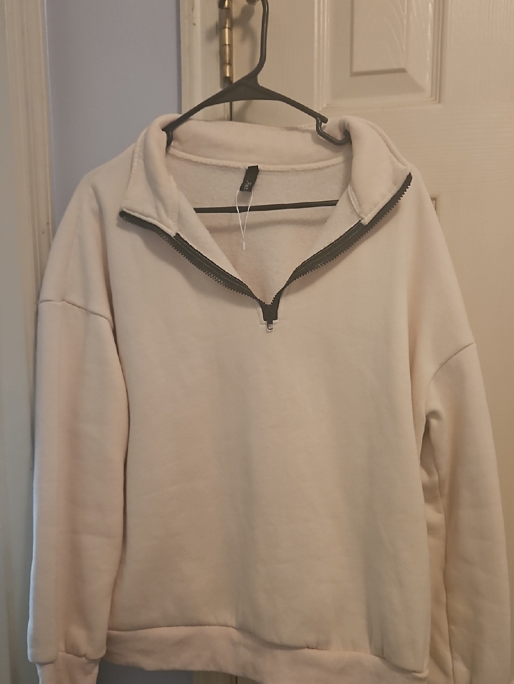 Women's Cream Quarter-Zip Pullover Jacket